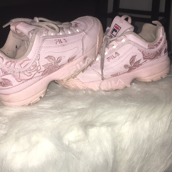 fila pink flower shoes